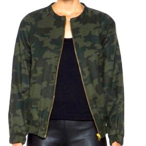 Laveer reversible wool blend camouflage bomber jacket